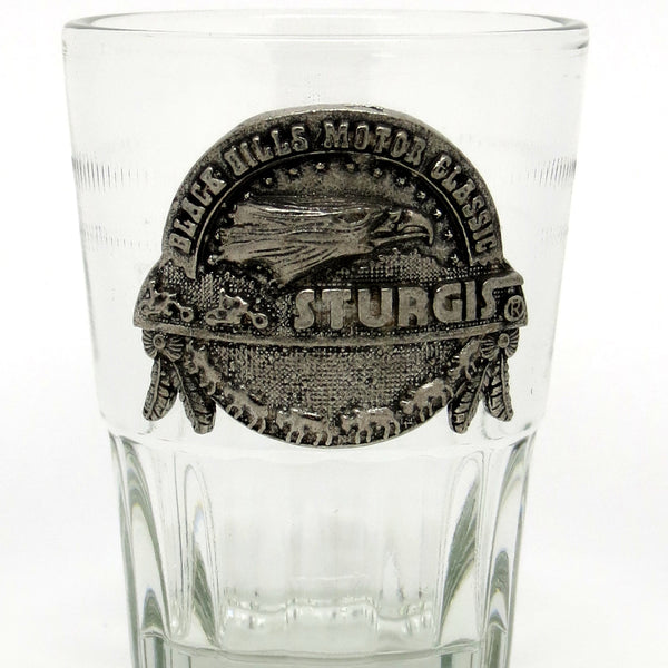 Sturgis Heritage Logo Glass/Pewter Shot Glass