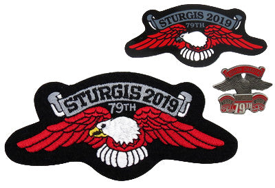 Sturgis Eagle Wing Pin, Patch & Sticker Set - 2019