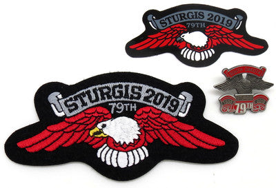 Sturgis Eagle Wing Pin, Patch & Sticker Set - 2019