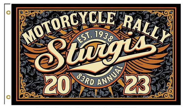 2023 Sturgis 3x5 Flag - Rally Wings