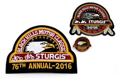 Sturgis Heritage Pin, Patch & Sticker Set - 2016