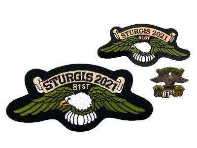 Sturgis Eagle Wing Pin, Patch & Sticker Set - 2021