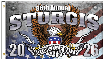 Sturgis American Steel Flag - 2026