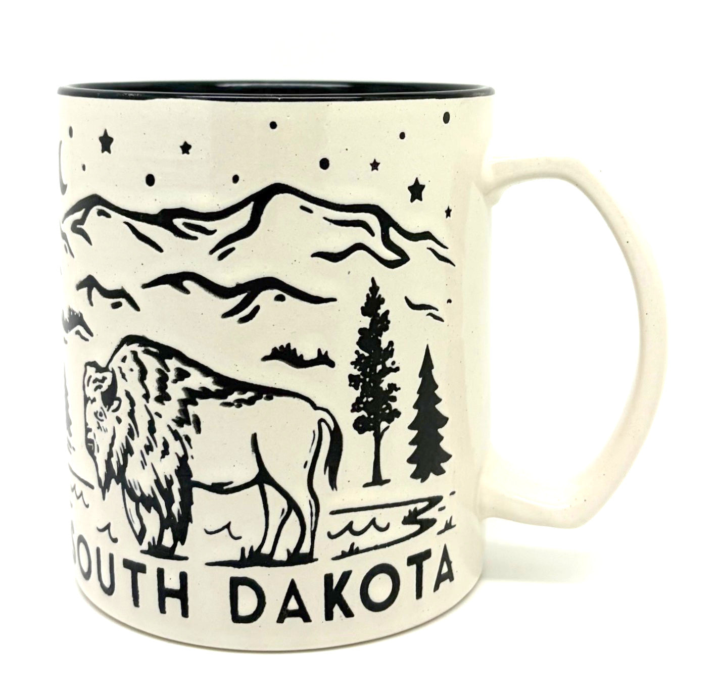 Black Hills Line Art Stoneware Mug