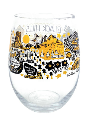 Black Hills Mural Stemless Wine Glass