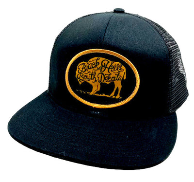 Buffalo Roam Black Mesh Flatbill Cap
