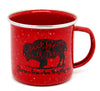 Buffalo Roam Enamel Tin Mug - Red