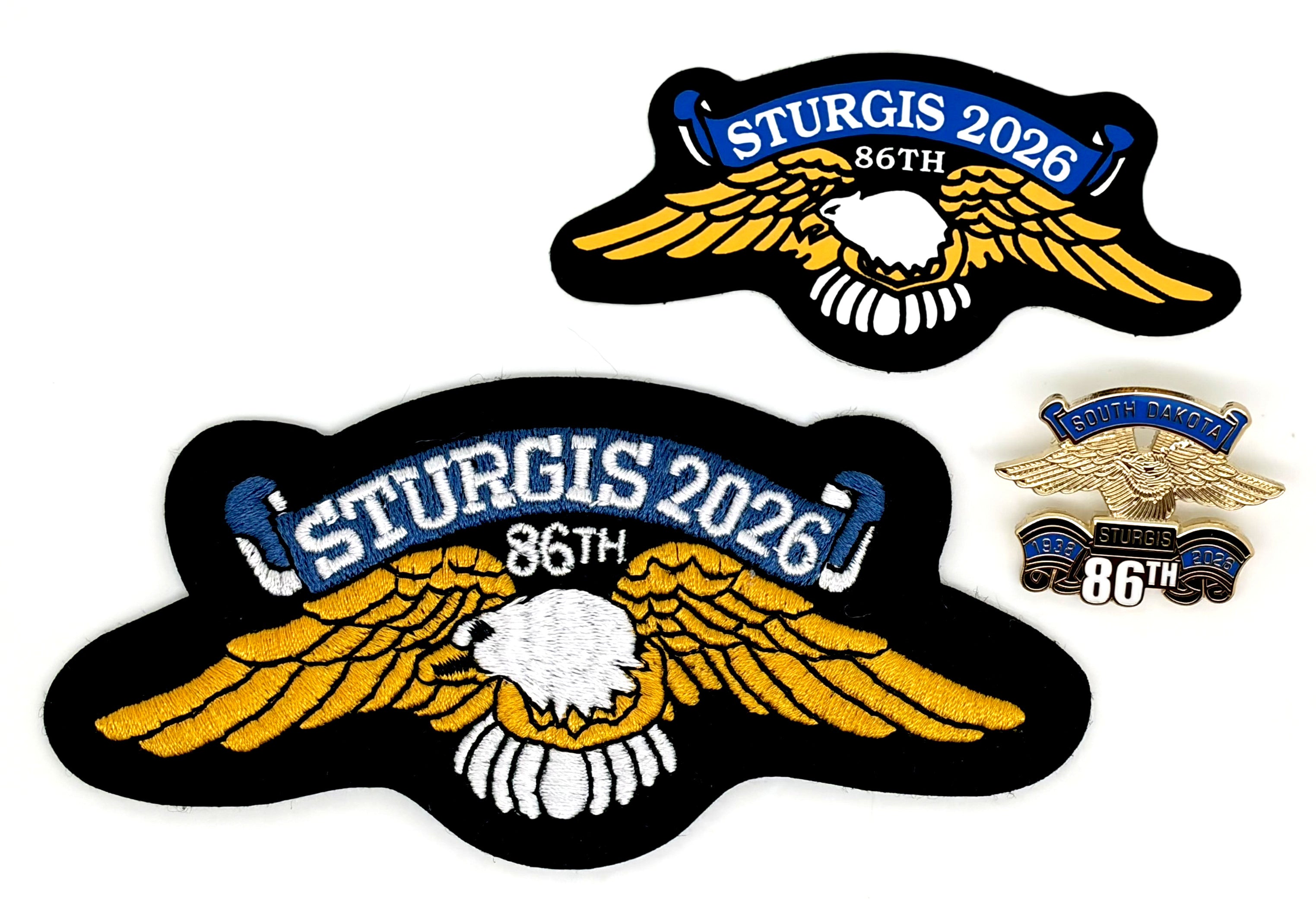 Sturgis Eagle Wing Pin, Patch & Sticker Set - 2026