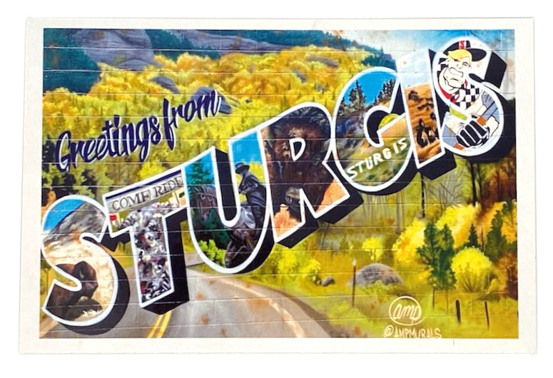 Greetings From Sturgis Mural Postcard