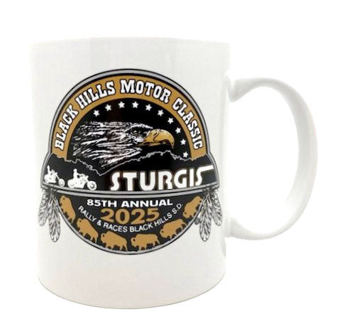 Sturgis Heritage White C Handle Mug - 2025
