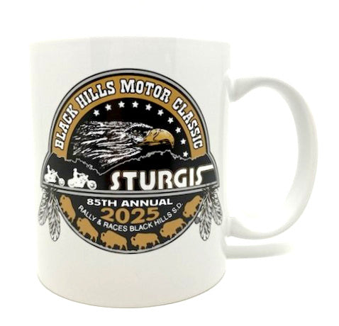 Sturgis Heritage White C Handle Mug - 2025