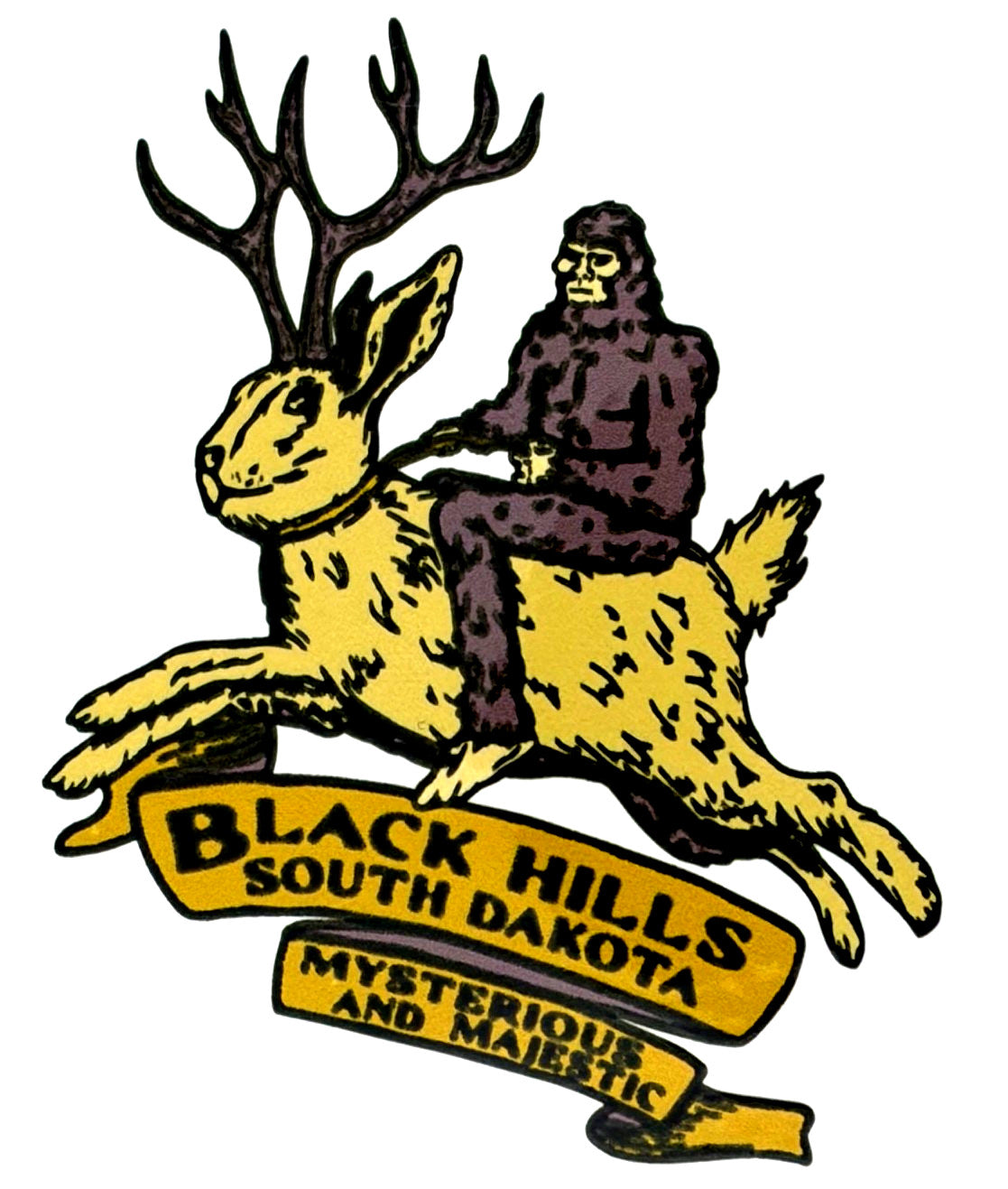 Black Hills Jackalope Bigfoot Sticker