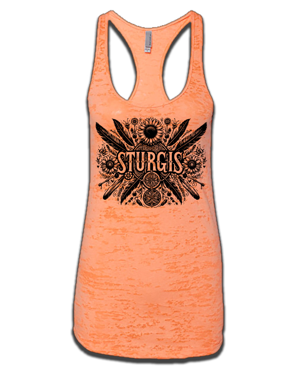 Ladies Orange Burnout Tank