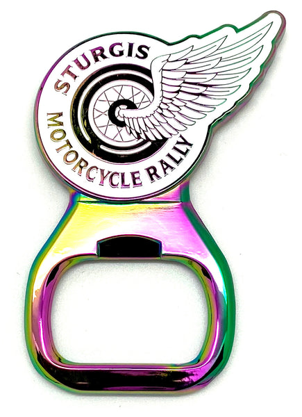 Sturgis Rainbow Plating Rally Bottle Opener Magnet