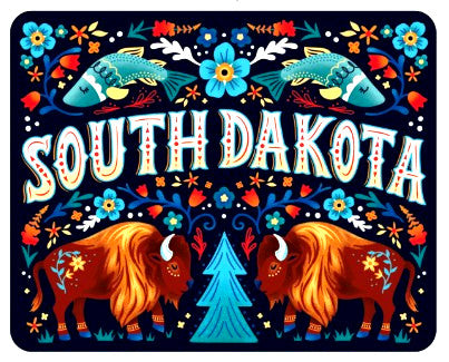 South Dakota Folk Art Magnet