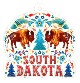 South Dakota Folk Art Ornament