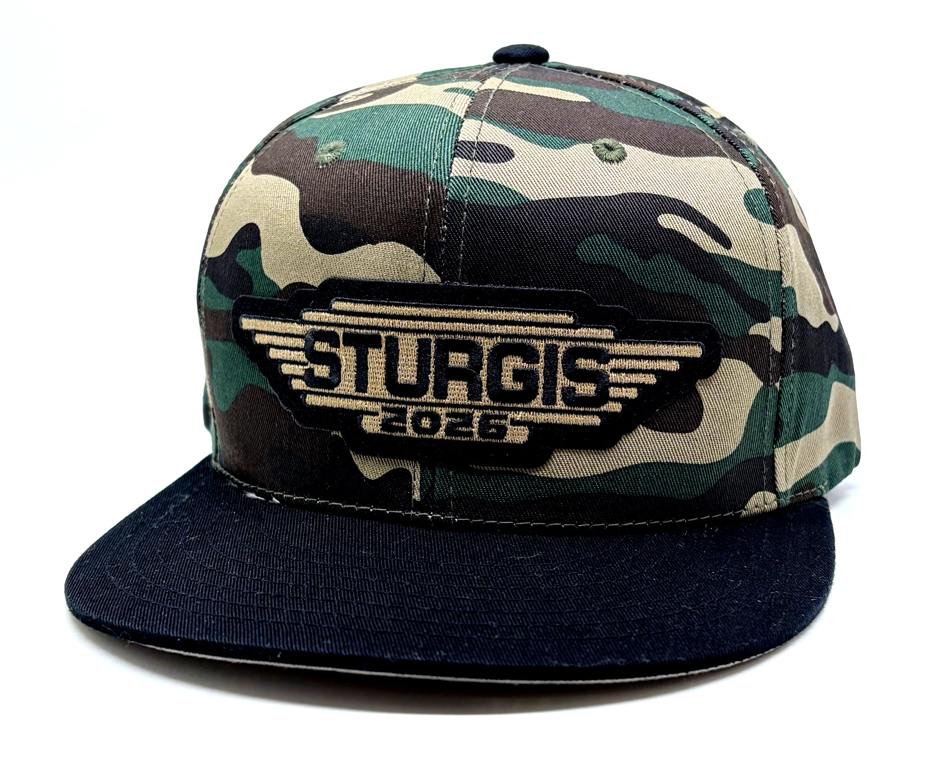 Sturgis Steel Wing Camo/Black Flat Bill Cap - 2026