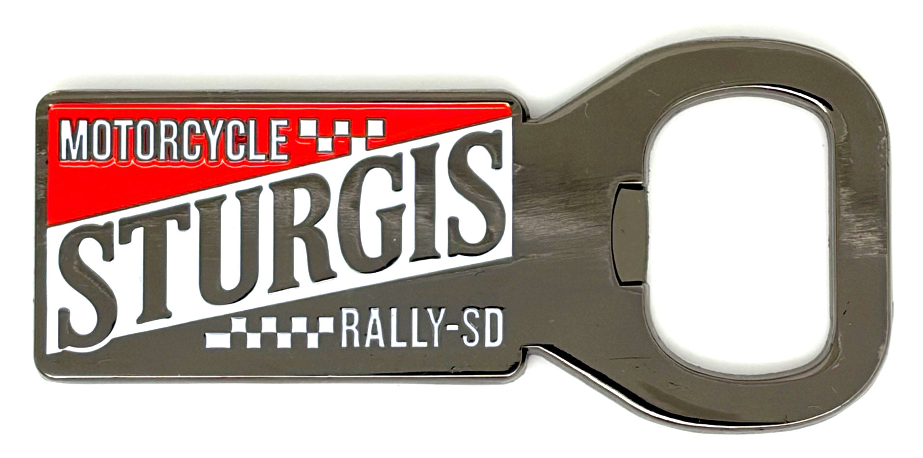 Sturgis Checkered Bottle Opener Magnet