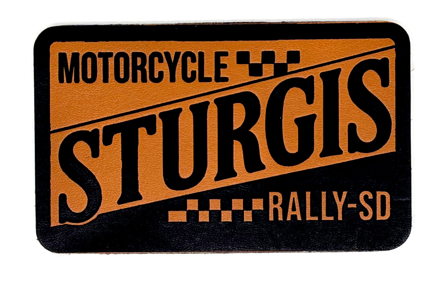 Sturgis Checkered Leather Magnet