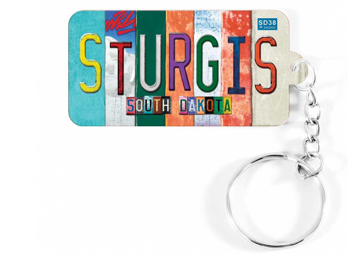 Sturgis Chopped License Plate Keychain