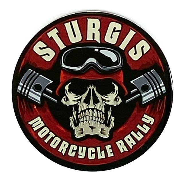Sturgis Dual Piston Skull Acrylic Magnet