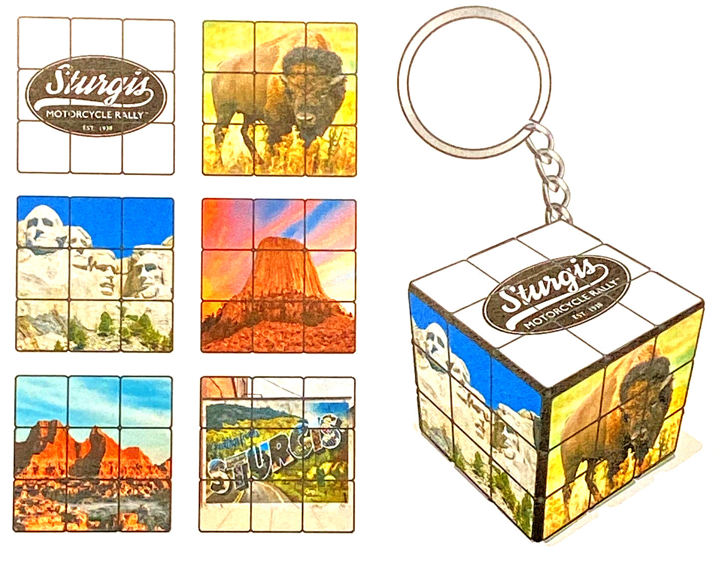 Sturgis Puzzle Cube Keychain