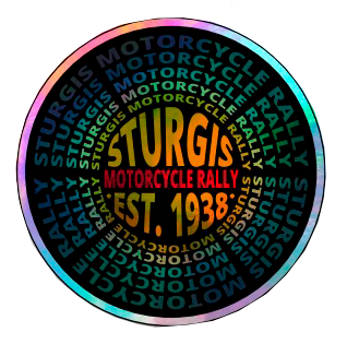 Sturgis Retro Rally Record Holographic Sticker