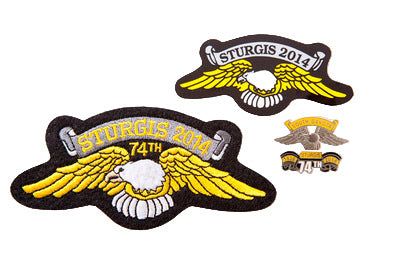 Sturgis Eagle Wing Pin, Patch & Sticker Set - 2014