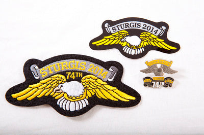 Sturgis Eagle Wing Pin, Patch & Sticker Set - 2014