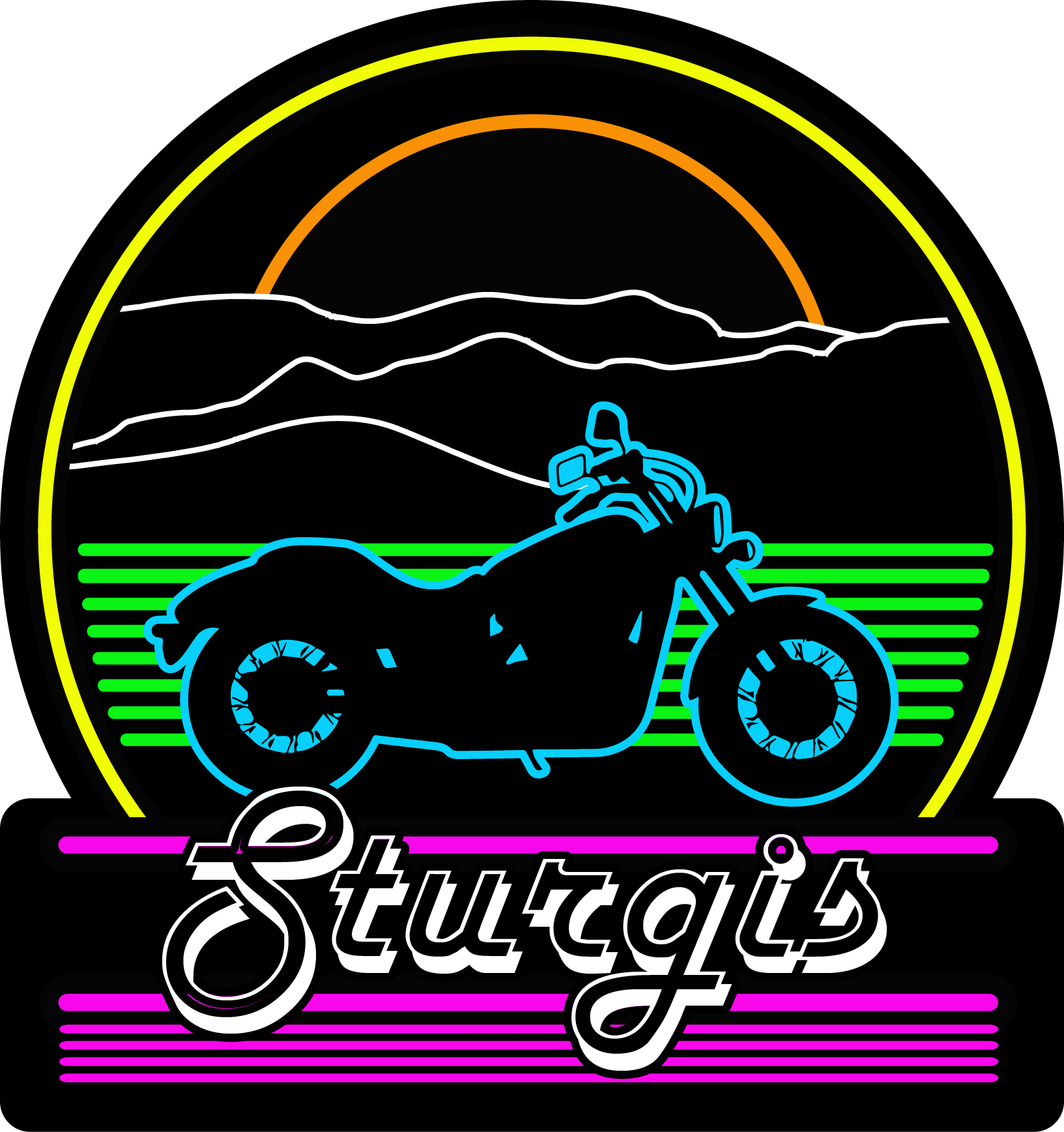 Sturgis Motorcycle Neon Sticker