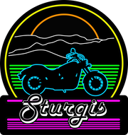 Sturgis Motorcycle Neon Sticker