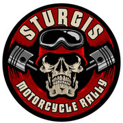 Sturgis Dual Piston Skull Sticker