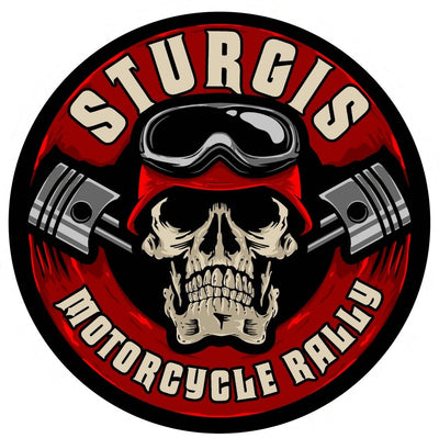 Sturgis Dual Piston Skull Sticker