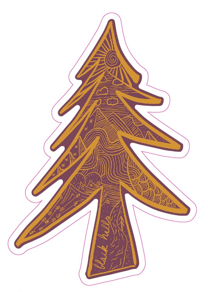 Black Hills Zentangle Tree Sticker