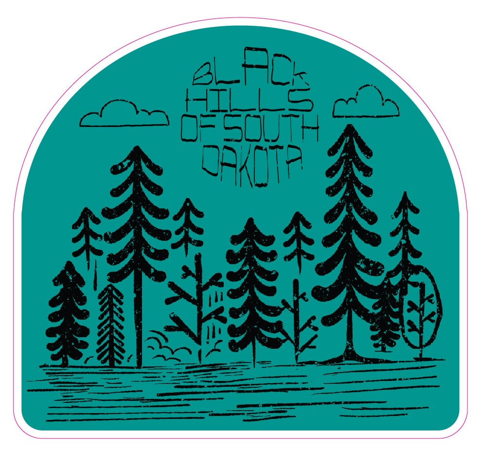 BH Distressed Forest Sticker