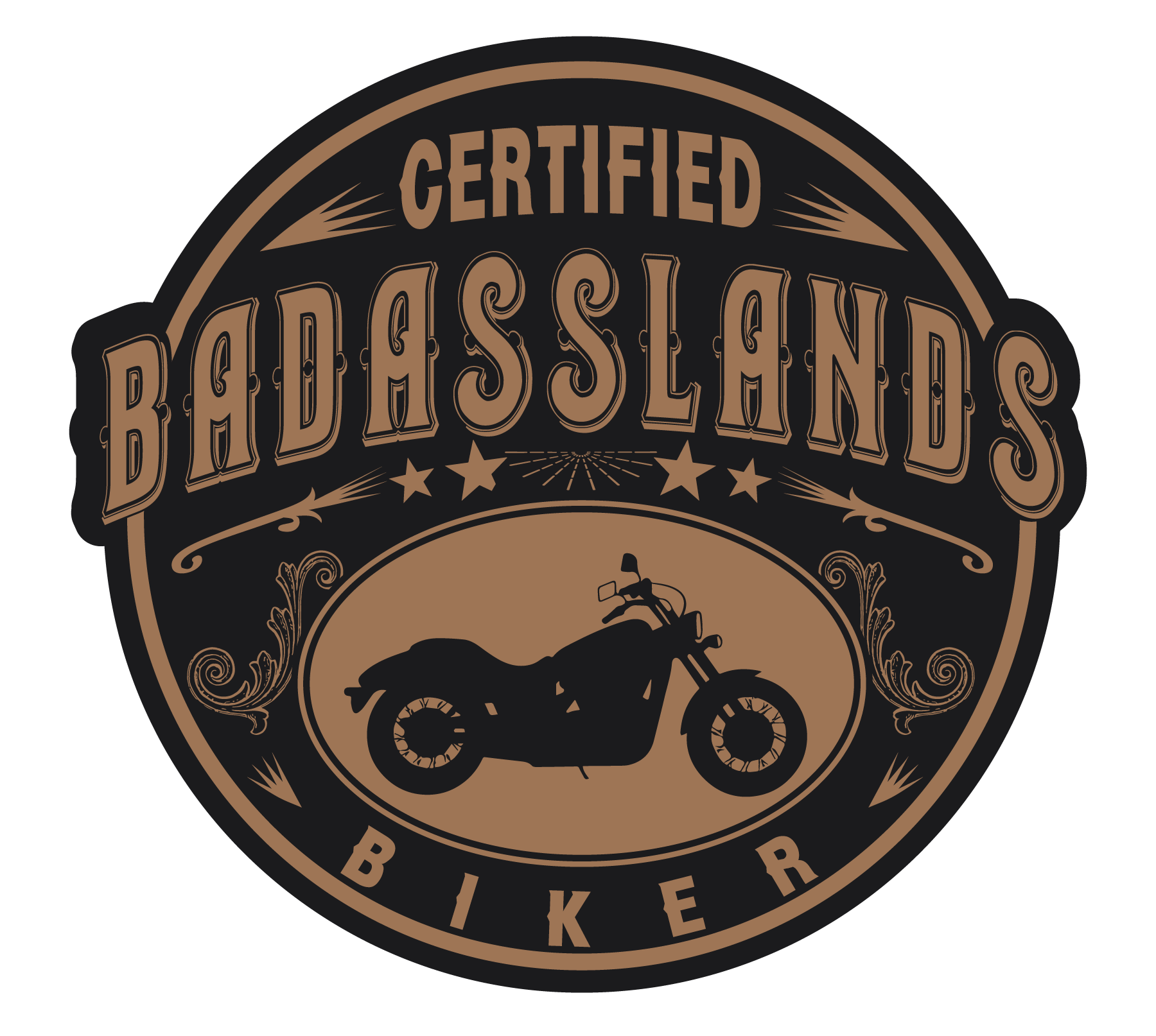 Certified Badasslands Biker Sticker
