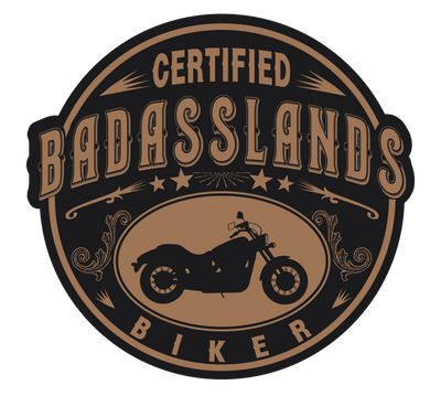 Certified Badasslands Biker Sticker