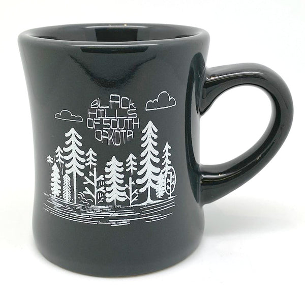 Distressed Forest Diner Mug -  Charcoal