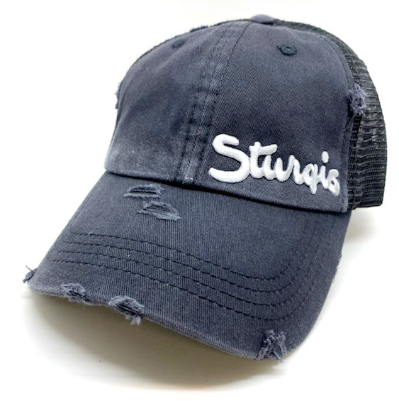 Sturgis Hometown Ponytail Mesh Cap - Black