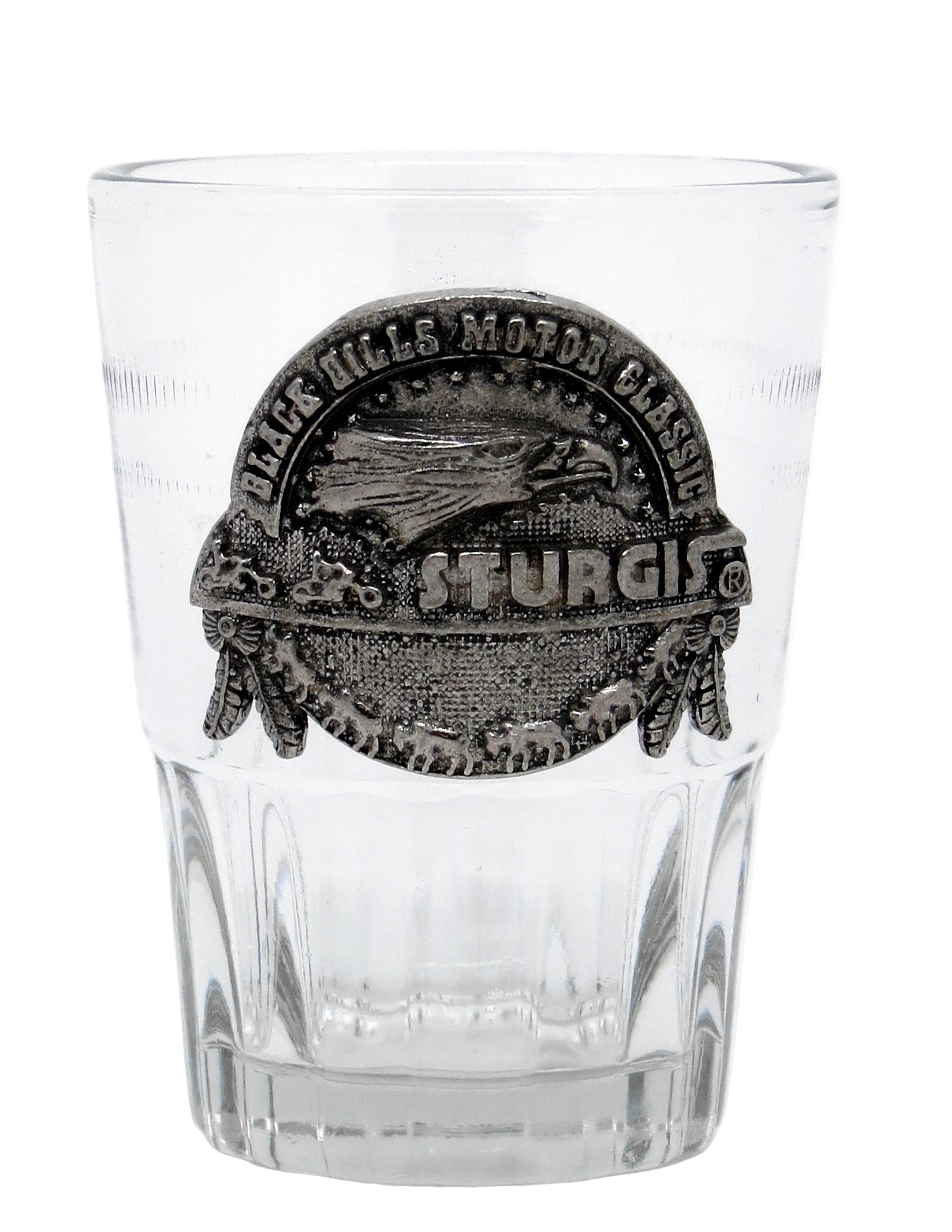 Sturgis Heritage Logo Glass/Pewter Shot Glass