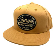 Sturgis Vintage Oval Gold Flat Bill Cap